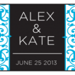 Floral Blue & Black Cigar Label